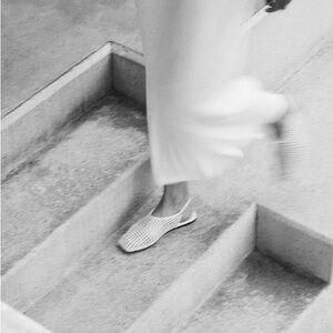 New Zara Home Elegant White Woven Women's Shoes